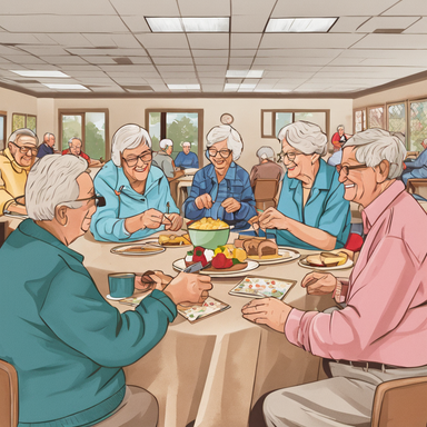 Picture of older adults sitting around a table