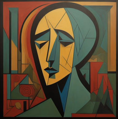 Picasso inspired abstract picture of face