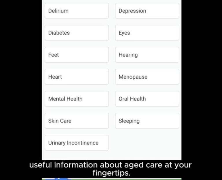 Screen shot of app