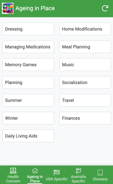 Aging in place resources
