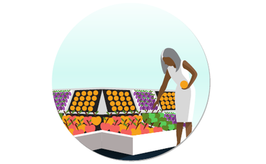 Woman shopping for fruit