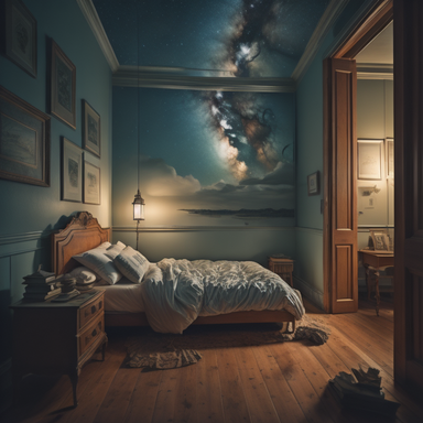 Picture of bed in bedroom