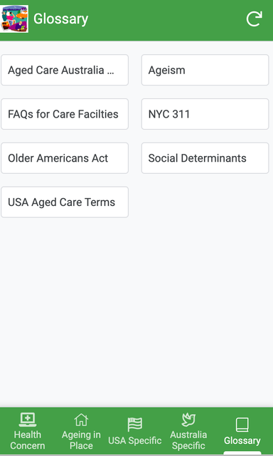 Glossary of aging in place references
